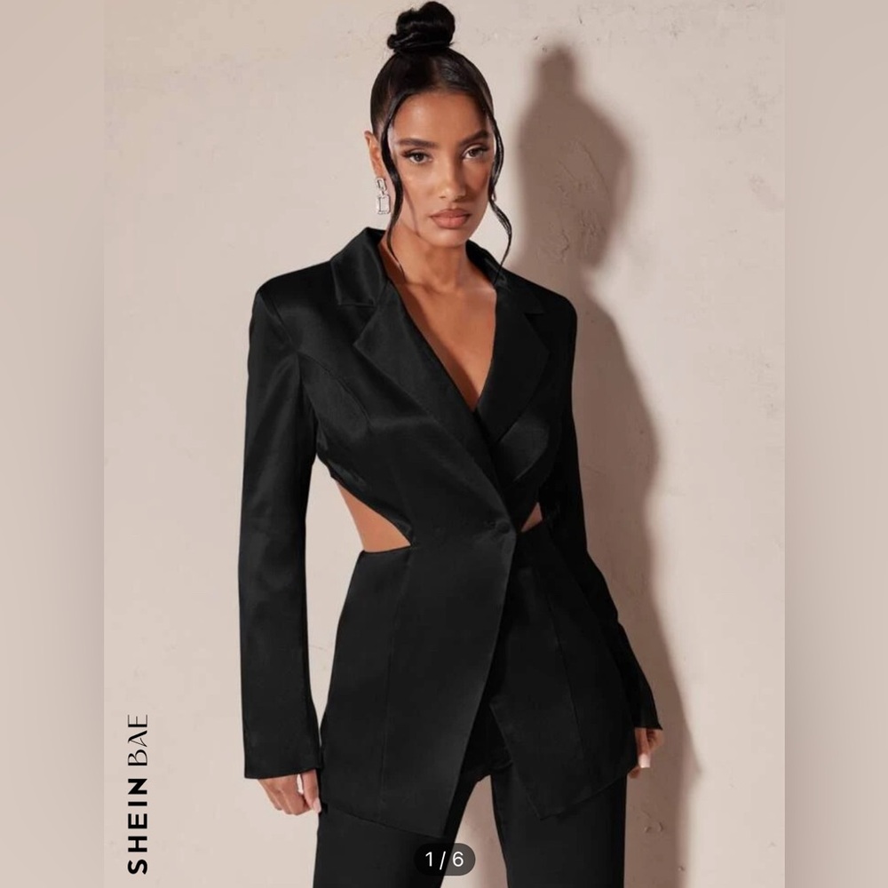 Satin Black Blazer